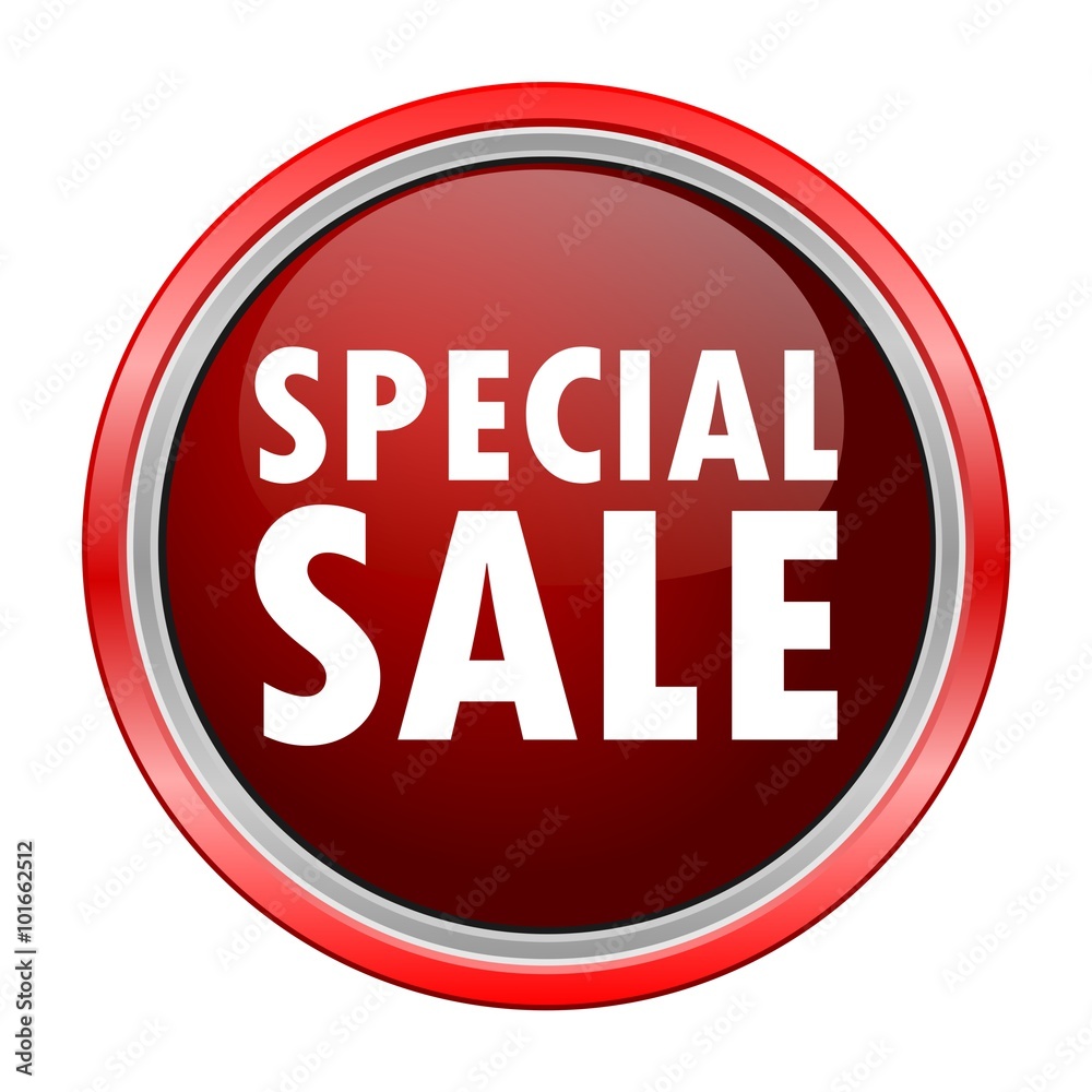 Special Sale round metallic red button Special Sale round metallic red button