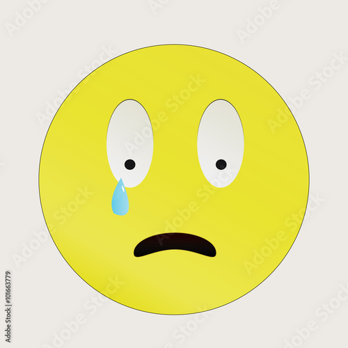 Crying emoticon. Vector illustration