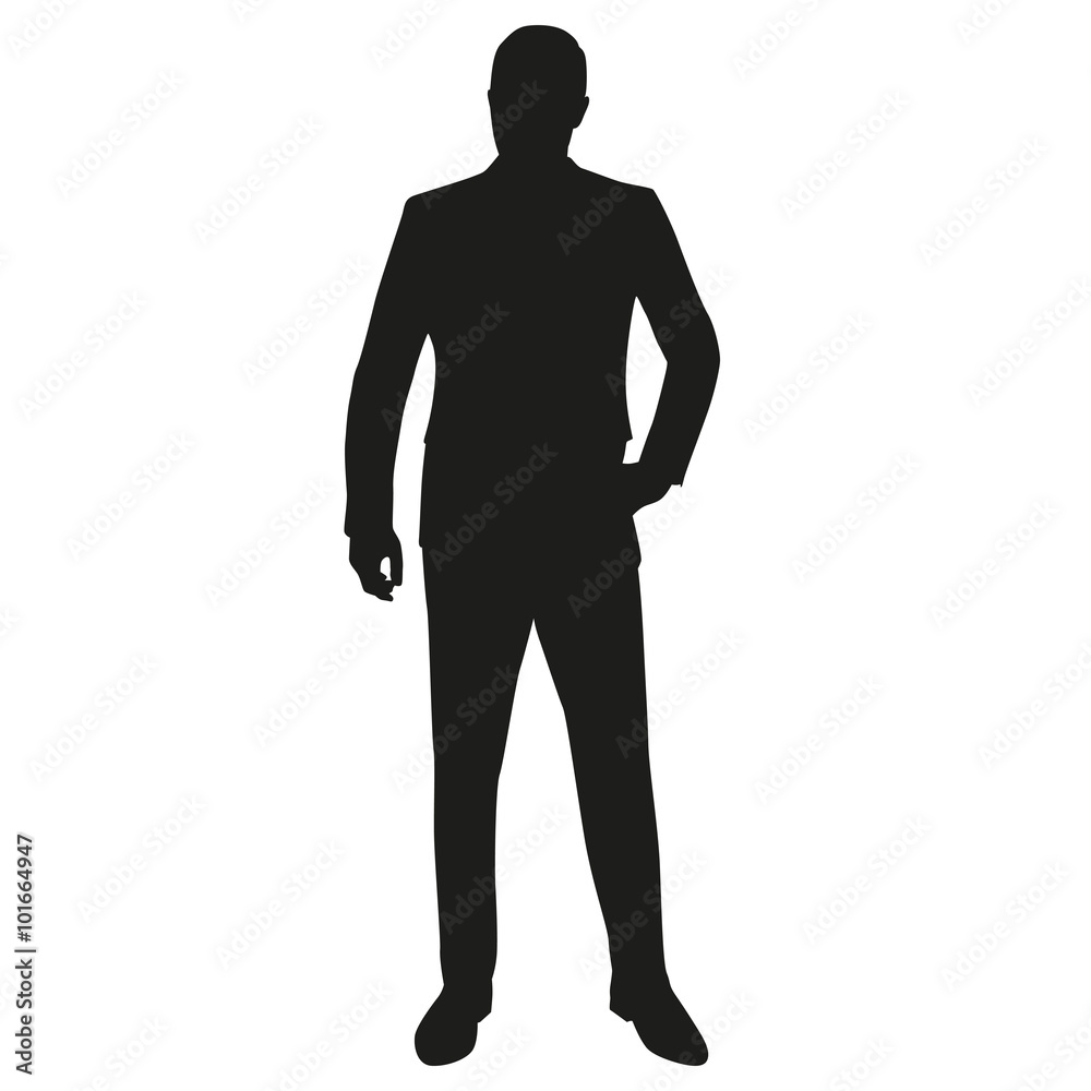 Man in suit, isolated vector silhouette Man in suit, isolated vector silhouette