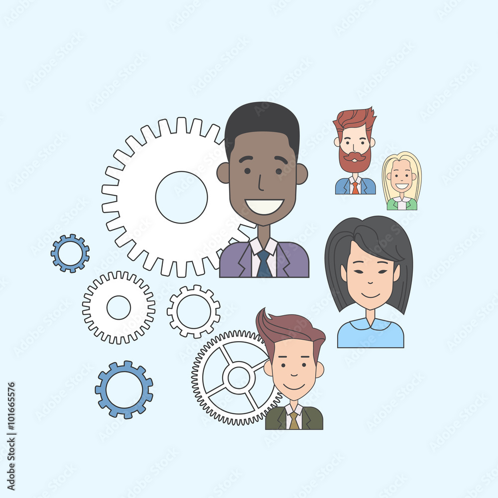 Business People Group Cog Wheel Concept Teamwork Business People Group Cog Wheel Concept Teamwork