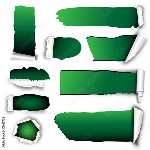 Papier-Risse grün