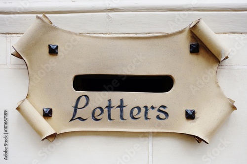 Old letter slot mailbox in Malta photo