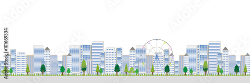 建物　木　風景　背景