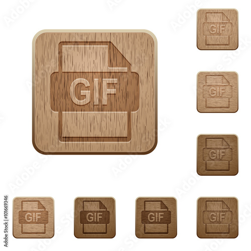 GIF file format wooden buttons