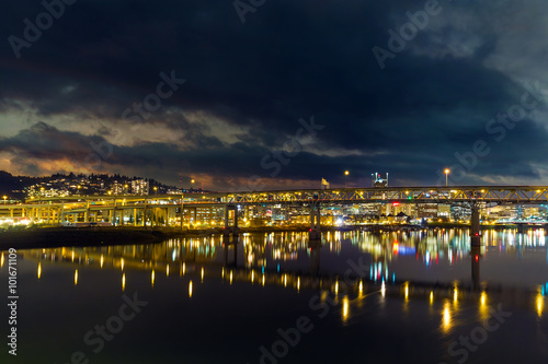 Marquam Bridge over Willamette River at Night © jpldesigns