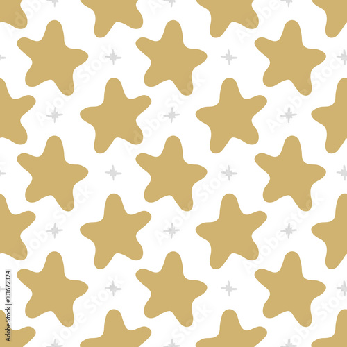 Vector seamless pattern stars in doodle style. Hand drawing.