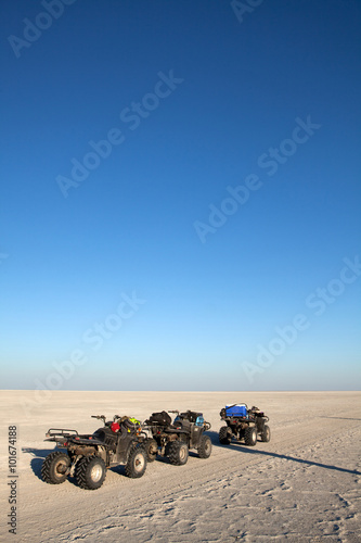 Quad bikes on Salt pan photo