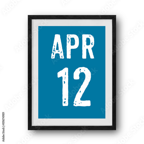 April calendar on the photo frame photo