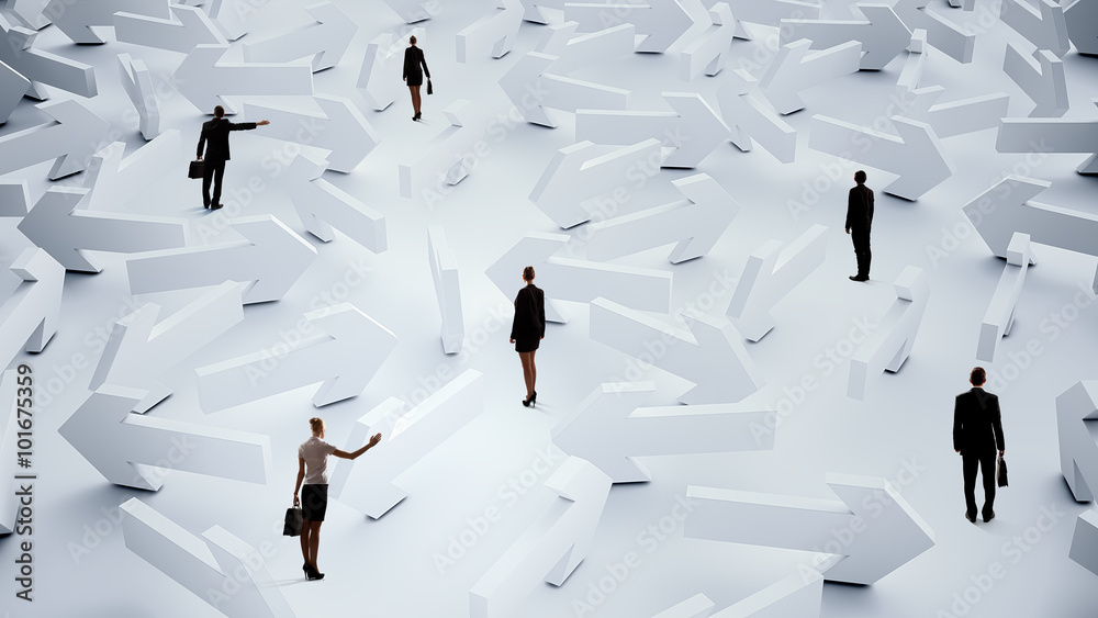 Fotografie Businesspeople lost in maze