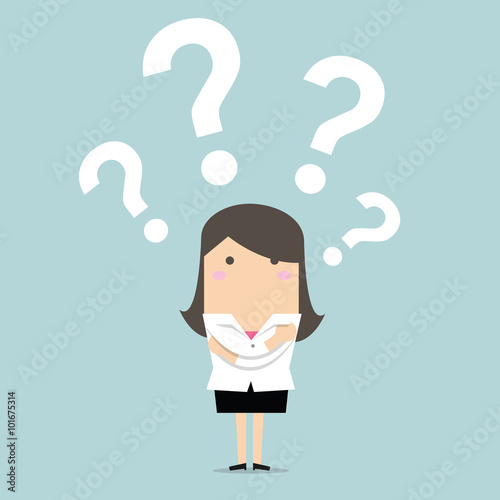 Businesswoman thinking of choice