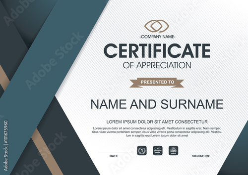 certificate template with clean and modern pattern,Qualification certificate blank template with elegant,Vector illustration