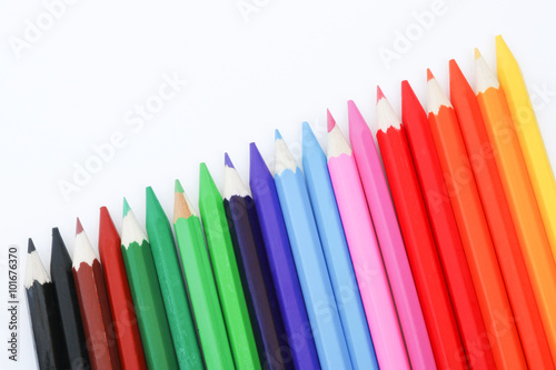 Crayon color on white background