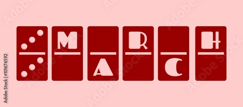Calendar Date - March, 6. Domino bones style