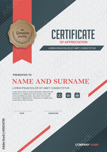 certificate template with clean and modern pattern,.Luxury golden,Qualification certificate blank template with elegant,Vector illustration