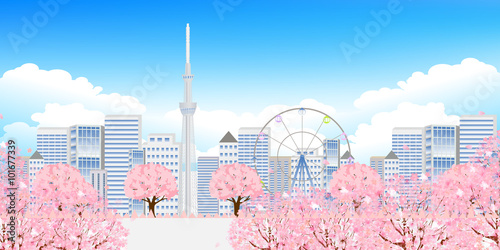 桜　東京　春　背景