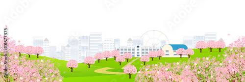 桜　春　都会　背景