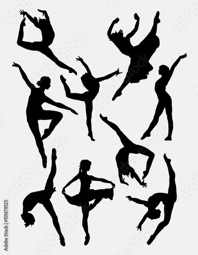 Traditional and modern dance. Male and female pose silhouette. Good use for symbol, icon, mascot, or any design you want.
