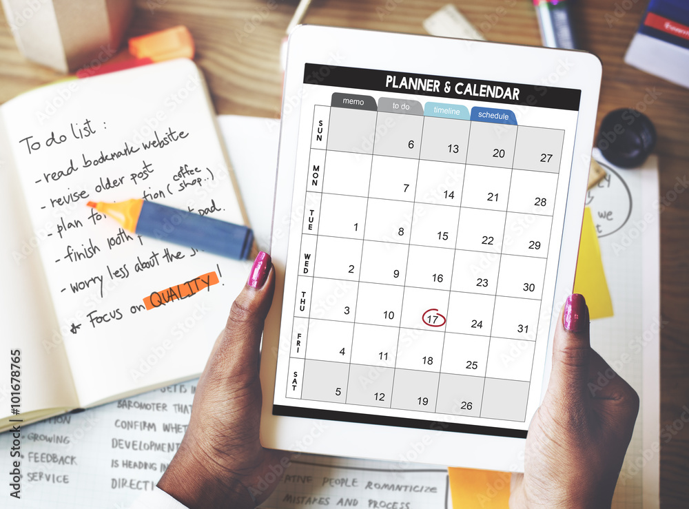Obraz premium Calender Planner Organization Management Remind Concept