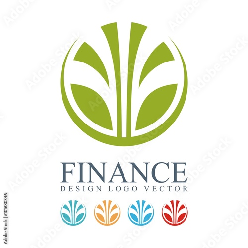 Finance Logo - Abstract Fountains Circle Design Logo Vector