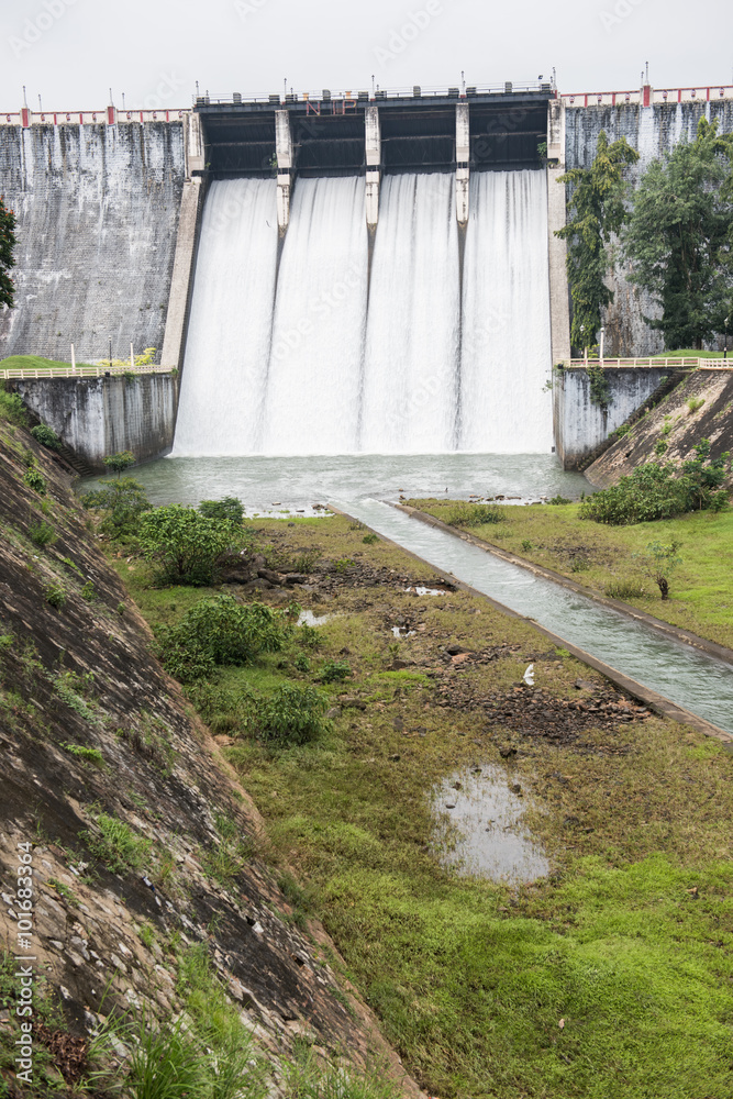 Open water Gates in Neyyar Dam