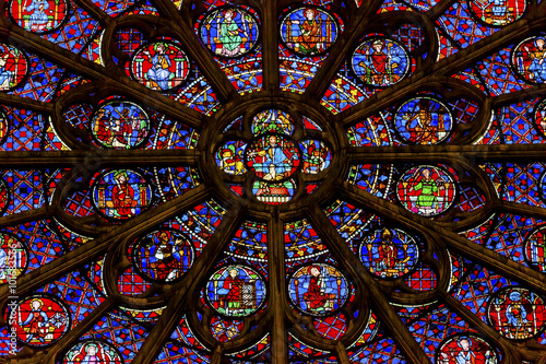 Rose Window Jesus Stained Glass Notre Dame Paris France
