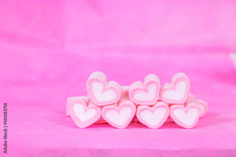 Obraz premium heart shaped candies on background,selective focus.