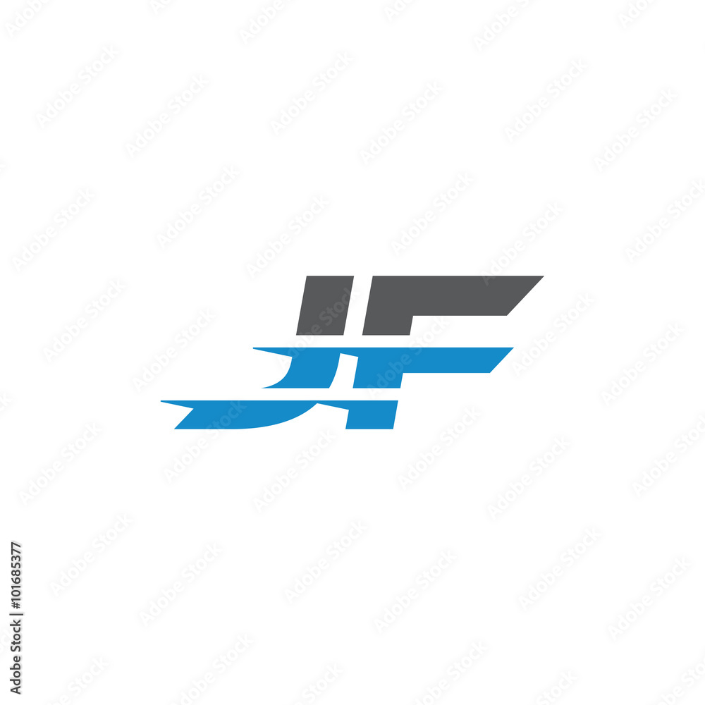 Simple Modern Dynamic Letter Initial Logo jf Simple Modern Dynamic Letter Initial Logo jf