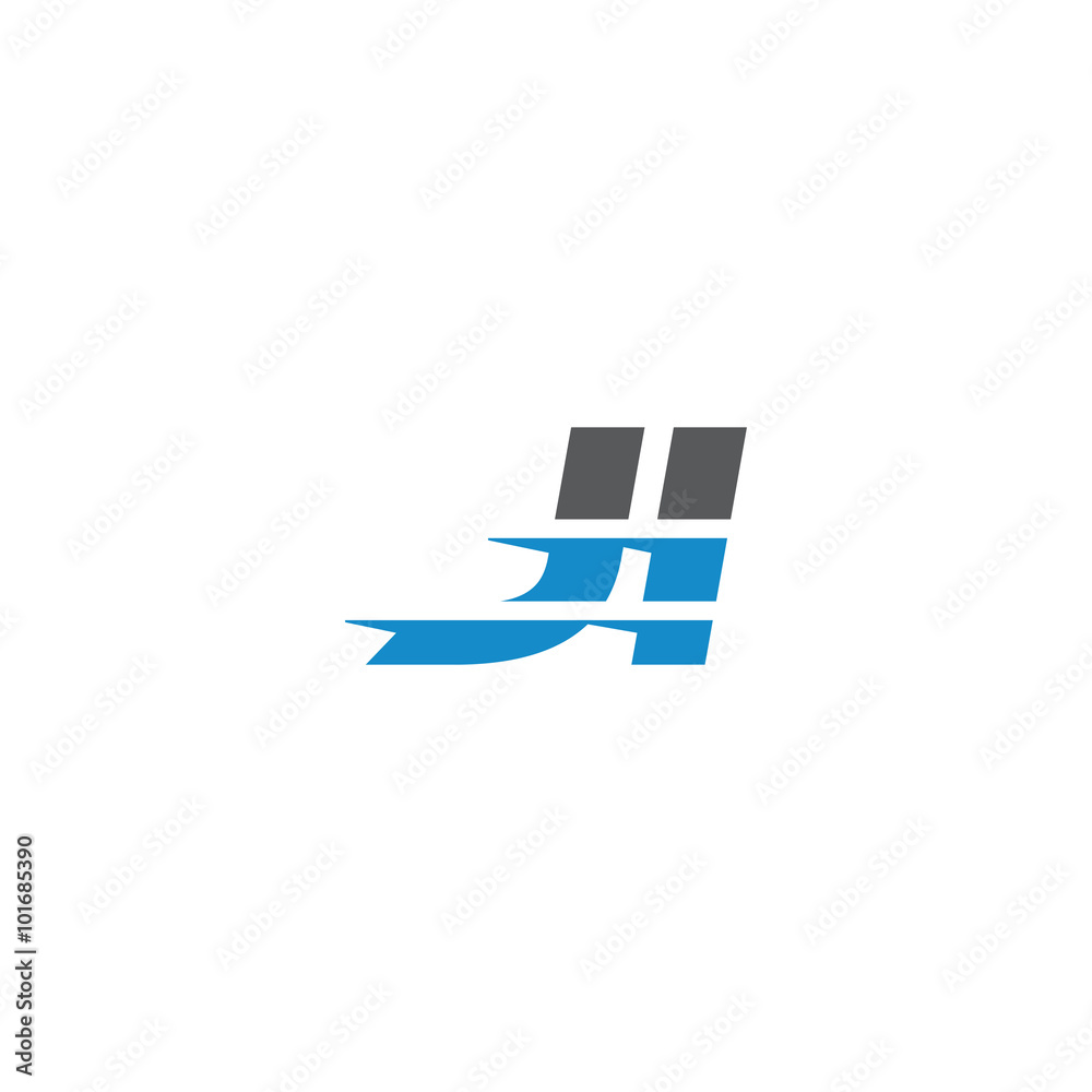 Simple Modern Dynamic Letter Initial Logo ji
