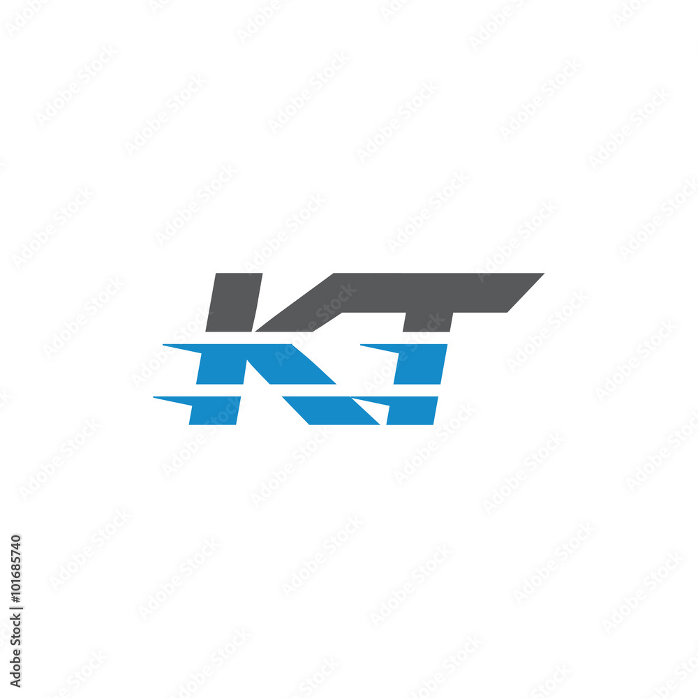 Simple Modern Dynamic Letter Initial Logo kt Simple Modern Dynamic Letter Initial Logo kt