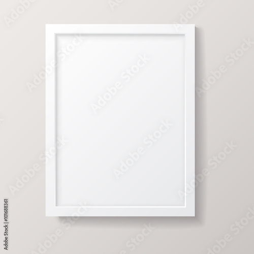 Realistic Empty White Picture Frame