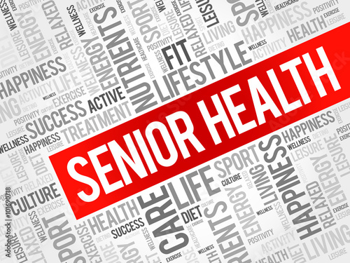 Canvastavla Senior health word cloud background, health concept