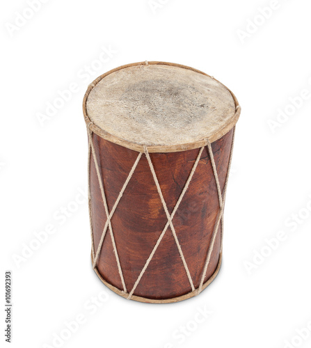 A very old wooden drum