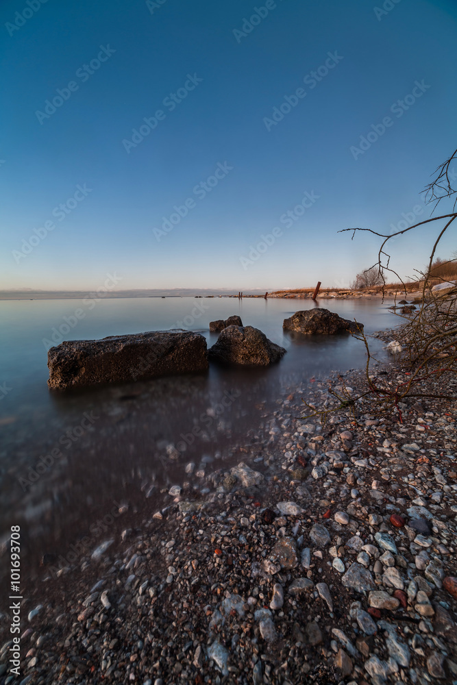 Calm Baltic sea landscape with stones