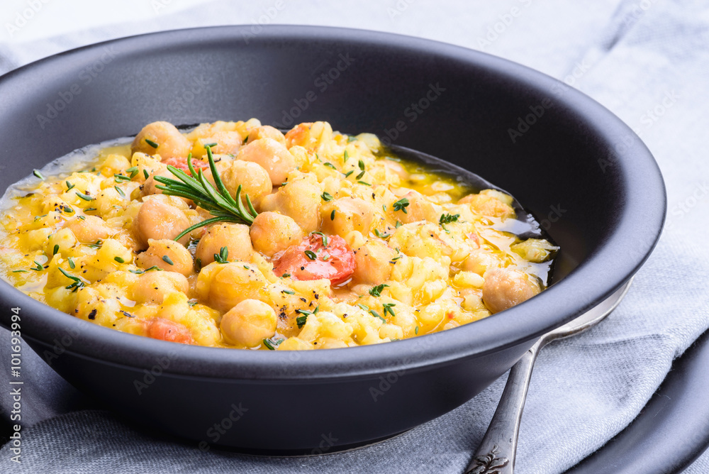 Chickpea and barley soup. Chickpea and barley soup.