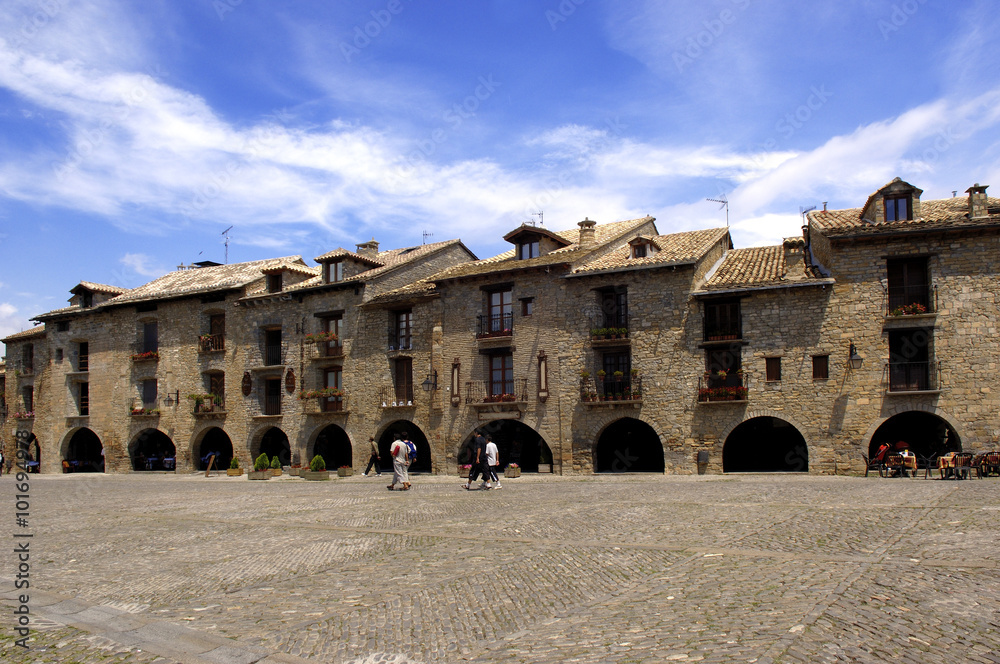 Square of Ainsa, Huesca , Aragon, Spain