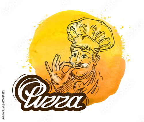 pizza vector logo design template. cook, chef or menu, restaurant icon