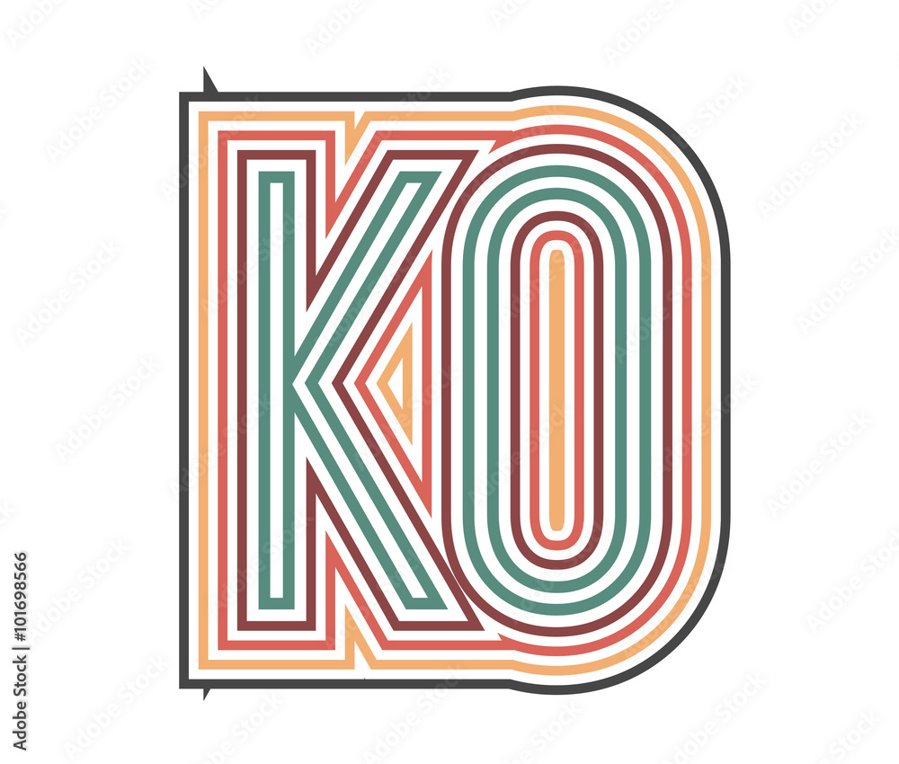 KO Retro Logo with Outline. suitable for new company. vector KO Retro Logo with Outline. suitable for new company. vector