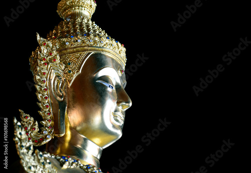 buddha statue isolated,statue in Buddhist Thailand temple or wat