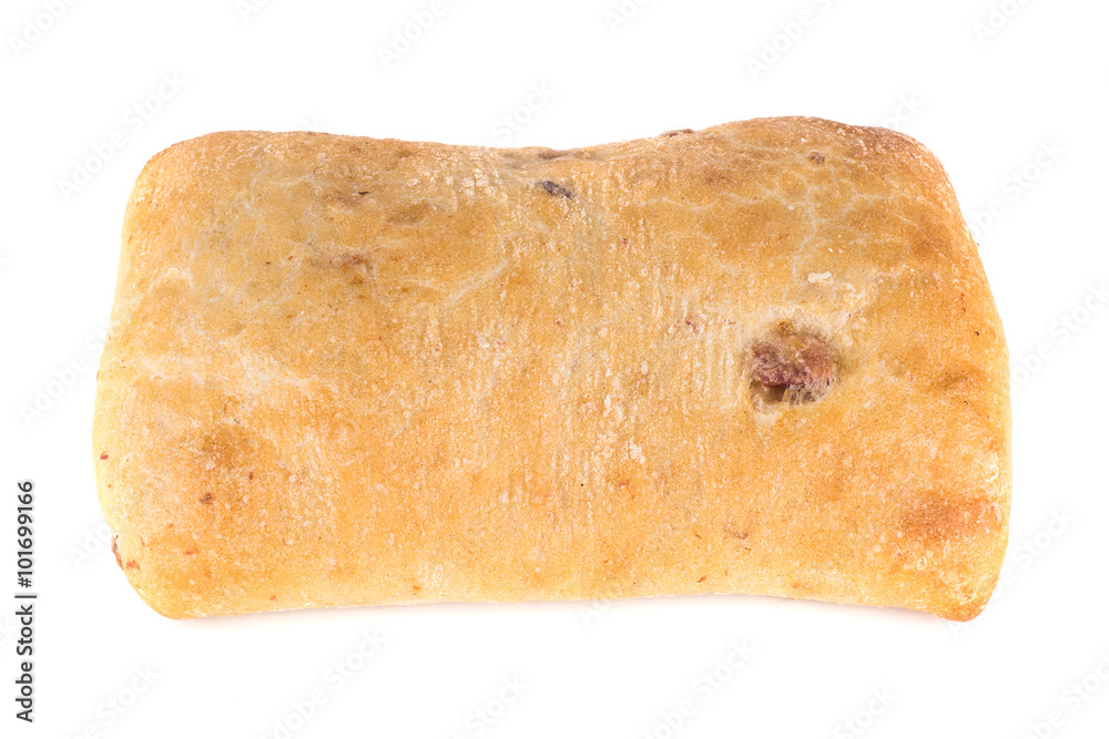 Fotografie Ciabatta (Italian bread), isolated on a white background