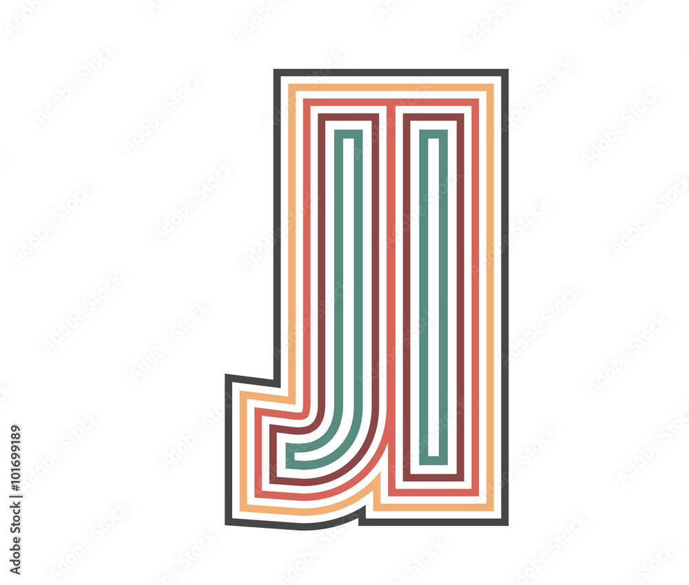 JI Retro Logo with Outline. suitable for new company. vector ill JI Retro Logo with Outline. suitable for new company. vector ill