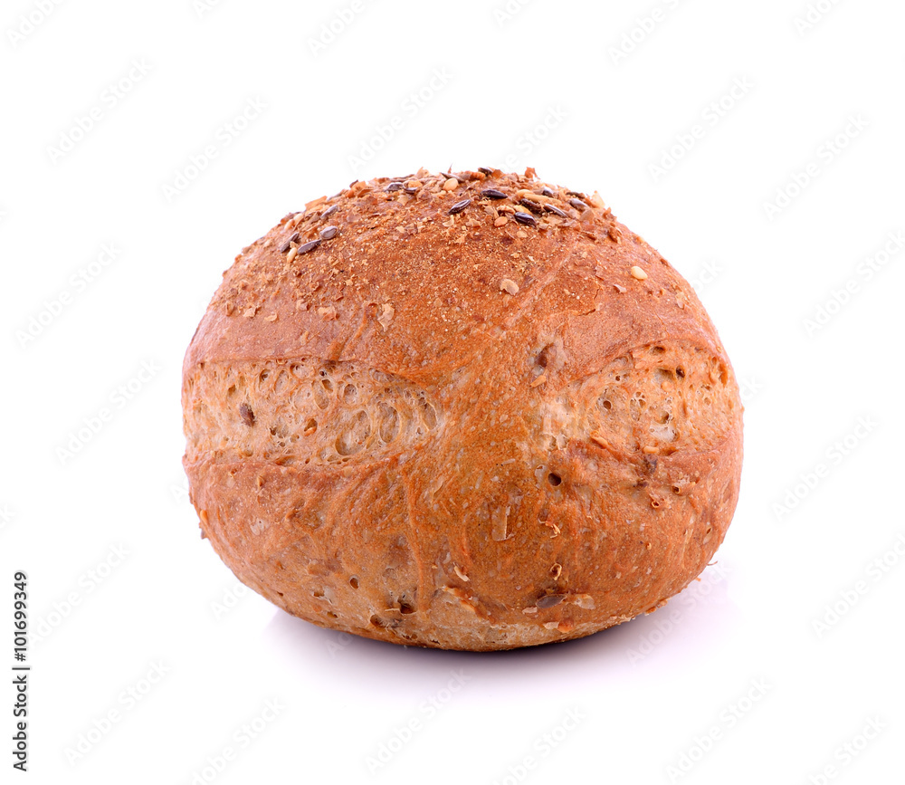 Bread wheat,Basket isolated on white background Bread wheat,Basket isolated on white background