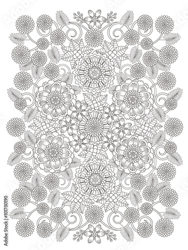 beautiful floral coloring page