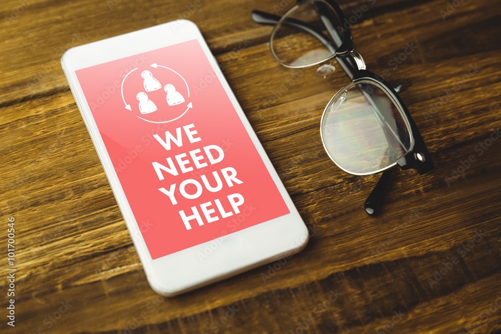 Fotografie Composite image of we need your help