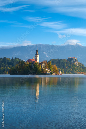 Lake Bled and the island with the church
