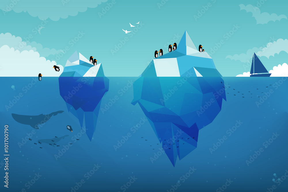 Obraz premium Ilustracja koncepcja góry lodowej