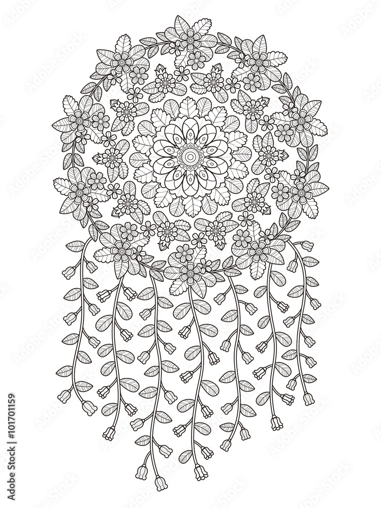 Fotografie attractive floral coloring page