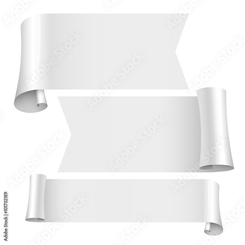 blank scrolls of white paper stickers set