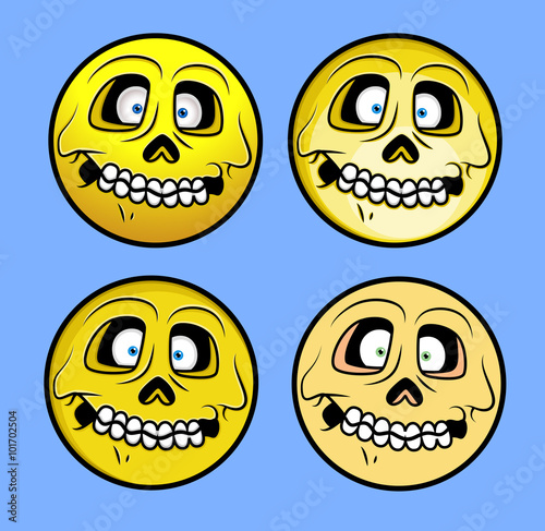 Horrible Halloween Skull Emoticons