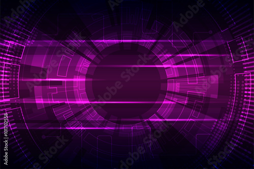 Pink abstract technological background with various technologica