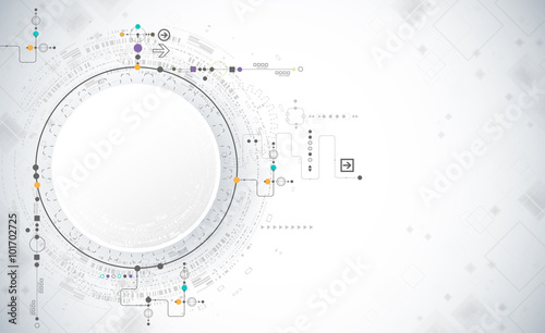 Abstract scientific technology background with various technolog